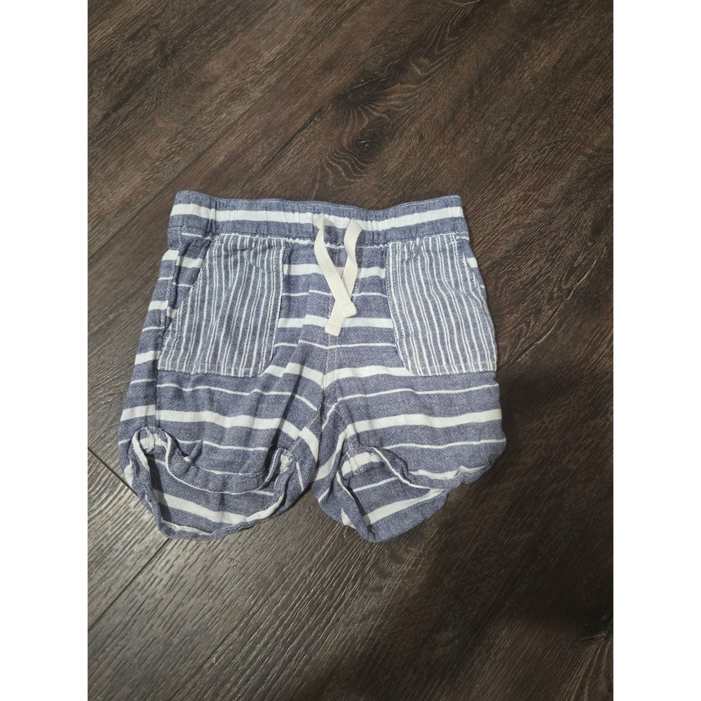 Old Navy Girls Blue White Striped Pull On Shorts Size M 8 Elastic Waist Pockets